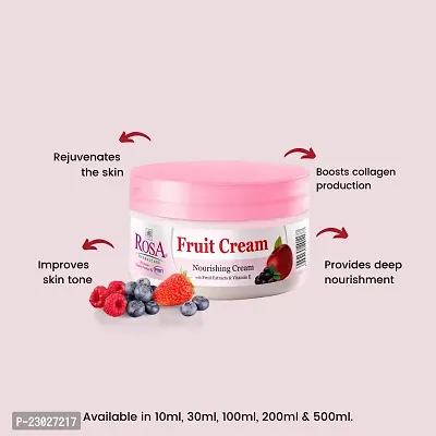 Rosa Fruit Cream with Fruit Extracts and Vitamin E | For All skin types | Pack of 2 | Each 200 Ml | For men and Women-thumb3