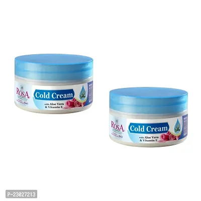 Rosa Cold Cream with Aloe Vera and Vitamin E with natural Oils | For skin softening |Pack of 2 | Each 200 Ml | For Men and Women