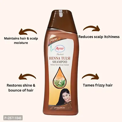 Ayur Herbals Heena Tulsi shampoo with Heena tulsi  Aloevera for Dry hair | For Men and Women | 500 ML-thumb3