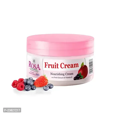 Rosa Fruit Cream with Fruit Extracts and Vitamin E | For All skin types | Pack of 2 | Each 200 Ml | For men and Women-thumb2