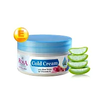 Rosa Cold Cream with Aloe Vera and Vitamin E with natural Oils | For skin softening |Pack of 2 | Each 200 Ml | For Men and Women-thumb1