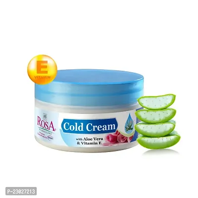 Rosa Cold Cream with Aloe Vera and Vitamin E with natural Oils | For skin softening |Pack of 2 | Each 200 Ml | For Men and Women-thumb2