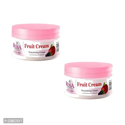 Rosa Fruit Cream with Fruit Extracts and Vitamin E | For All skin types | Pack of 2 | Each 200 Ml | For men and Women