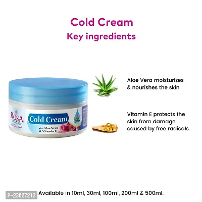 Rosa Cold Cream with Aloe Vera and Vitamin E with natural Oils | For skin softening |Pack of 2 | Each 200 Ml | For Men and Women-thumb4