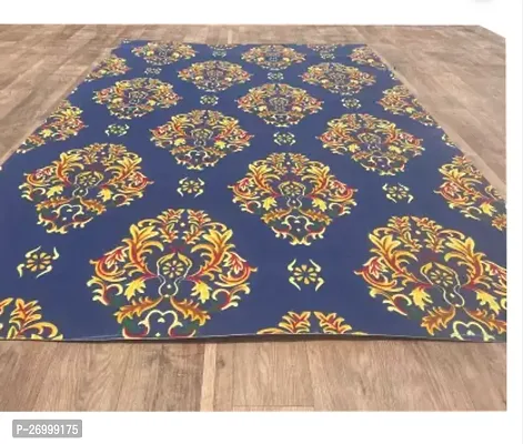 Styllish Navy Blue Nylon Printed Carpets