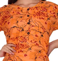 Rahini Women's Rayon Printed Casual Straight Kurta and Palazzo Set(Orange)-thumb1