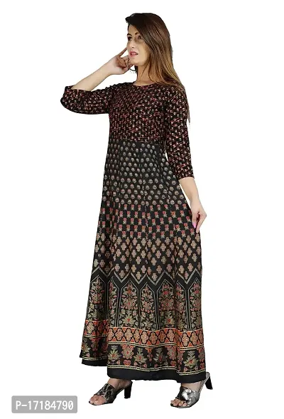 RAHINI Women Printed and Embroidered Brown Kurti Medium-thumb2