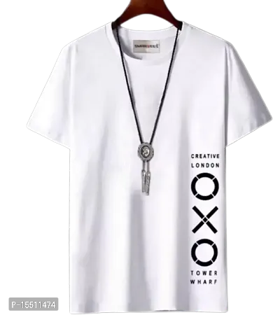 Reliable White Polyester Printed Round Neck Tees For Men