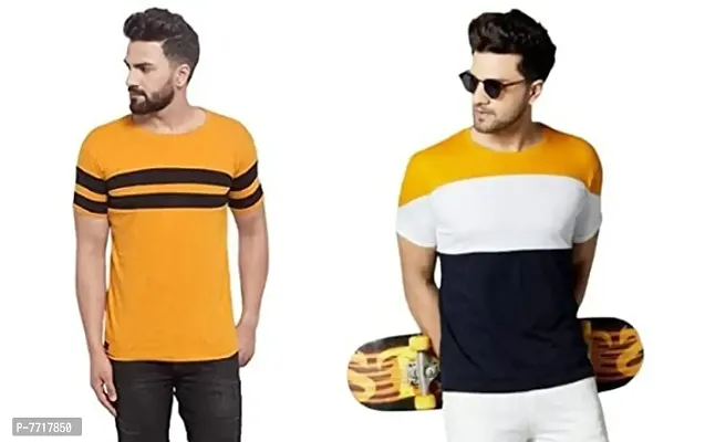 Multicoloured Cotton Blend Tshirt For Men