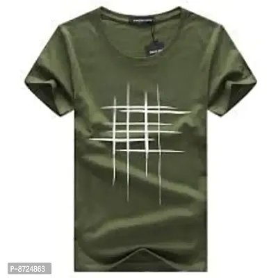 Reliable Multicoloured Polyester Blend Self Pattern Round Neck Tees For Men-thumb2