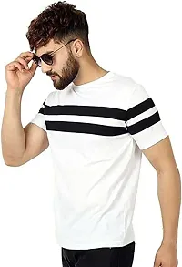 Reliable Multicoloured Polyester Blend Printed Round Neck Tees For Men-thumb3