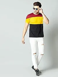 Reliable Multicoloured Polyester Blend Printed Round Neck Tees For Men-thumb2