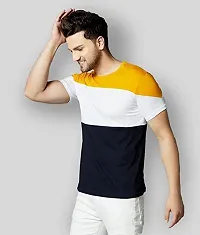 Reliable Multicoloured Polyester Blend Printed Round Neck Tees For Men-thumb2