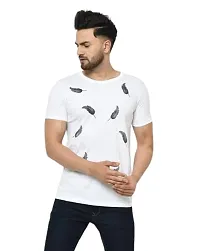 Reliable Multicoloured Polyester Blend Printed Round Neck Tees For Men-thumb1