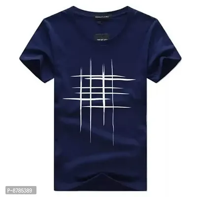 Reliable Multicoloured Cotton Blend Striped Round Neck Tees For Men-thumb2