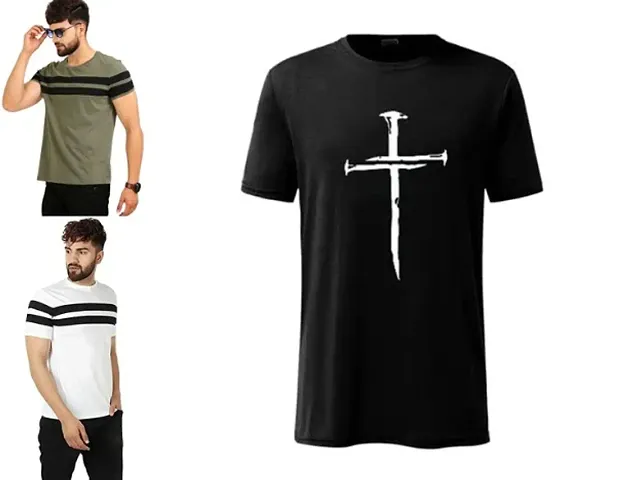 Reliable Blend Round Neck Tees For Men