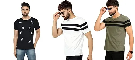 Reliable Blend Round Neck Tees For Men