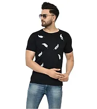 Reliable Multicoloured Polyester Blend Printed Round Neck Tees For Men-thumb1