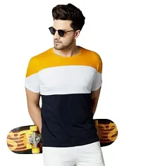 Reliable Multicoloured Polyester Blend Printed Round Neck Tees For Men-thumb3