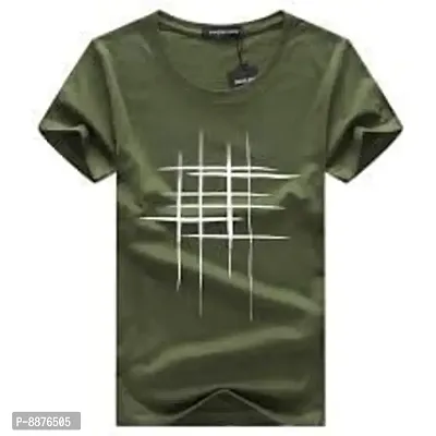 Reliable Multicoloured Polyester Blend Printed Round Neck Tees For Men-thumb4