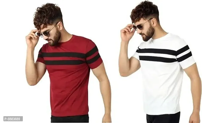 Classic Polyester Blend Tshirt for Men, Pack of 2