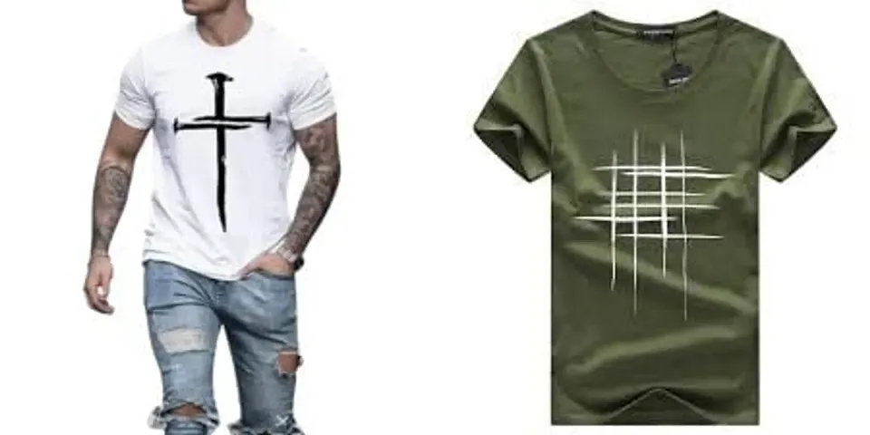 Reliable Blend Round Neck Tees For Men