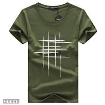 Reliable Multicoloured Polyester Blend Printed Round Neck Tees For Men-thumb3