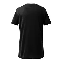 Reliable Black Polyester Blend Printed Round Neck Tees For Men-thumb1