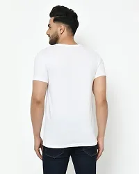 Reliable White Polyester Blend Printed Round Neck Tees For Men-thumb1