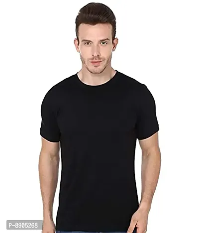 Classic Cotton Solid Tshirt For Men-thumb0