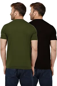 Reliable Multicoloured Polyester Solid Round Neck Tees For Men-thumb2