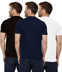 Reliable Multicoloured Polyester Solid Round Neck Tees For Men-thumb1