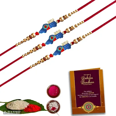 BHAVYARPAN Assorted Rakhi  Set 3 x Rakhi Combo Set-thumb0