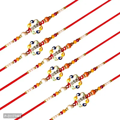 BHAVYARPAN Assorted Rakhi  Set 6 x Rakhi Combo Set-thumb0