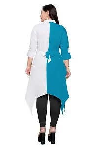 New Knee Length Shirt Collar Cotton Crep Febric Kurti for Girl's  Women's-thumb1