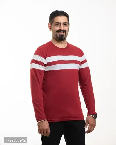 Men Marron Full Sleeves Tshirt-thumb0