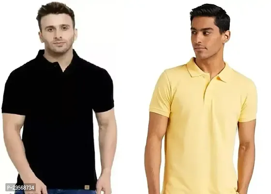 Trendy Cotton Blend T-Shirt  For Men Pack of 2