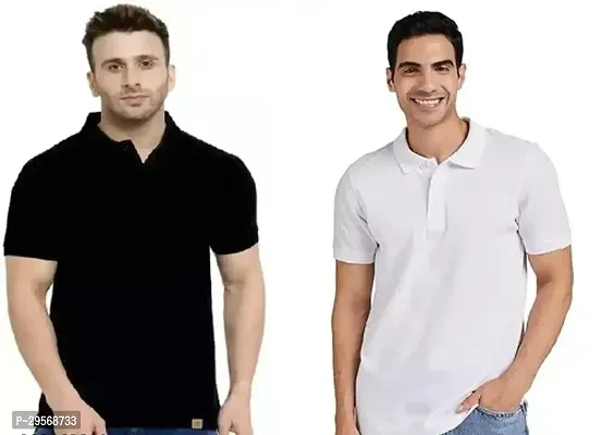 Trendy Cotton Blend T-Shirt  For Men Pack of 2-thumb0