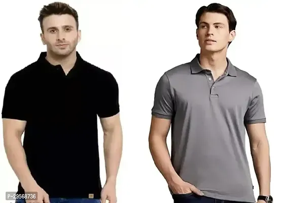 Trendy Cotton Blend T-Shirt  For Men Pack of 2-thumb0