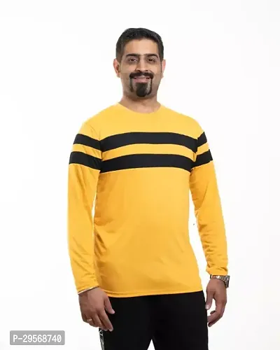 Men Yellow Full Sleeves Tshirt-thumb0