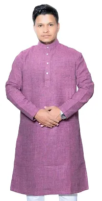 Men's Cotton Pruple Kurta-thumb1