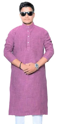 Men's Cotton Pruple Kurta-thumb2