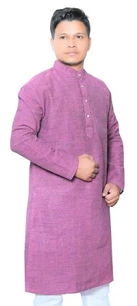 Men's Cotton Pruple Kurta-thumb3