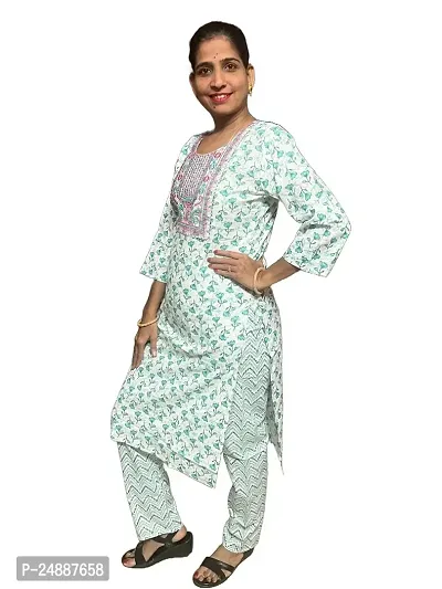 Stylish Fancy Designer Cotton Kurta With Bottom Wear Set For Women-thumb0