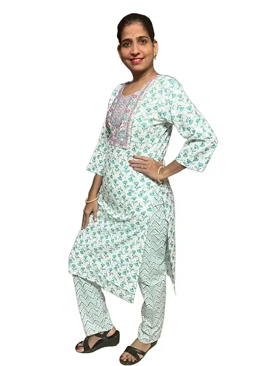 Stylish Cotton Printed Kurta Bottom Set