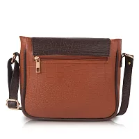 Women Tan Stylish  Premium Sling Bag-thumb1