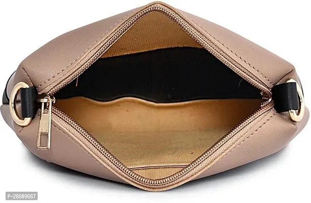 Women Beige Sling bag With Dual Pocket-thumb4