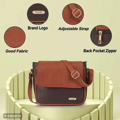 Women Brown Stylish  Premium Sling Bag-thumb3