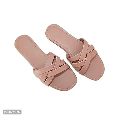 Cristal Beige Synthetic Leather Solid Sandals For Women