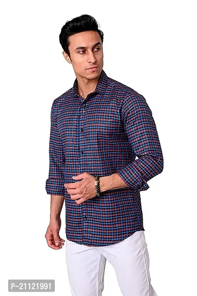 Reliable Blue Cotton Long Sleeves Casual Shirt For Men-thumb0